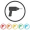 Drill icon, Electric Drill flat icon, 6 Colors Included