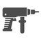 Drill instrument solid icon. Cordless hand perforator and repair tool symbol, glyph style pictogram on white background