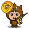 Drill machine beaver animal mascot costume