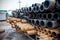 Drill pipe of  oil drilling platforms.