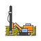 drill rig copper production color icon vector illustration