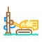drill rig copper production color icon vector illustration