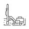 drill rig copper production line icon vector illustration