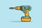 Drill with Screwdriver vector illustration. Tools object icon concept. Repairing tool and working tool drill vector design. Wirele