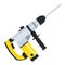 Drill tool with drill bit icon. Household electric instrument