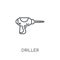 Driller linear icon. Modern outline Driller logo concept on whit