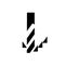 Drilling icon, simple black isolated. Drill bit and swarf, schematic sign for instructions or manual. Technical literature and web