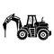 Drilling machine tractor icon, simple style