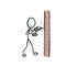 Drilling neighbour. Annoying loud noise. Vector simple wall drill. Stickman no face clipart cartoon. Hand drawn. Doodle sketch,