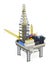 Drilling offshore platform isolated. 3d rendering