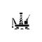 Drilling platform black icon concept. Drilling platform flat vector symbol, sign, illustration.