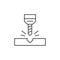 Drilling process line outline icon