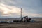 Drilling rig and equipment at well site