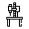 drilling and slotting machine line icon vector illustration