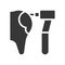 Drilling tooth, dental related solid vector icon