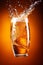 drink bubble foam cold background gradient glass splash alcohol pub beer. Generative AI.
