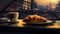 drink croissant french breakfast cup table food paris france bar. Generative AI.