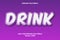 Drink editable text effect comic style