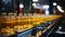 drink factory. drink bottling on a production line in a factory. Selective focus