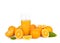 Drink of freshness orange juice among fruits