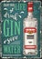 Drink gin vintage sticker colorful