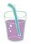 Drink, glass and straw, color vector picture