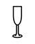 Drink glassware flat line icon. Outline sign for mobile concept and web design, store