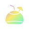Drink icon solid gradient purple yellow green summer beach symbol illustration