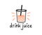 Drink,  juice, beverage and fruit juice, logo design. Food, smoothie, cafe and cafeteria, vector design
