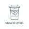 Drink of lovers vector line icon, linear concept, outline sign, symbol