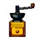 drink mill coffee grinder manual game pixel art vector illustration