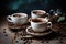 drink mug brown cafe cup breakfast espresso aroma bean morning. Generative AI.