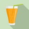 Drink orange juice icon, flat style