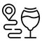 Drink wine route icon outline vector. Vine barrel