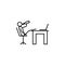 drink at work outline icon. Element of lazy person icon for mobile concept and web apps. Thin line icon drink at work can be used