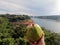 Drinking coconut water on the triple border between Brazil, Argentina and Paraguay