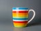 Drinking cup multicolor color, Gray background