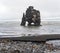 The drinking elephant or rhinoceros, basalt stack Hvitserkur along the eastern shore of Vatnsnes peninsula, in northwest Iceland.