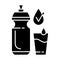 Drinking enough water black glyph icon