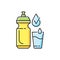 Drinking enough water RGB color icon