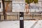 Drinking fountain closed with Covid Sign