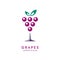 Drinking Glass Shaped Grape Bunch Logo