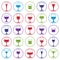 Drinking glasses collection, vector martini, wineglass, cognac,