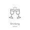 drinking icon vector from hobbies collection. Thin line drinking outline icon vector illustration. Outline, thin line drinking