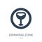 drinking zone icon in trendy design style. drinking zone icon isolated on white background. drinking zone vector icon simple and