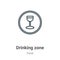 Drinking zone outline vector icon. Thin line black drinking zone icon, flat vector simple element illustration from editable food