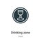 Drinking zone vector icon on white background. Flat vector drinking zone icon symbol sign from modern food collection for mobile