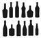 Drinks and alcohol beverages bottles silhouettes