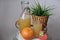 Drinks of citrus fruits in glassware