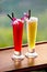 Drinks. Exotic Cocktails In Tropical Bar. Thailand Vacations. Ce